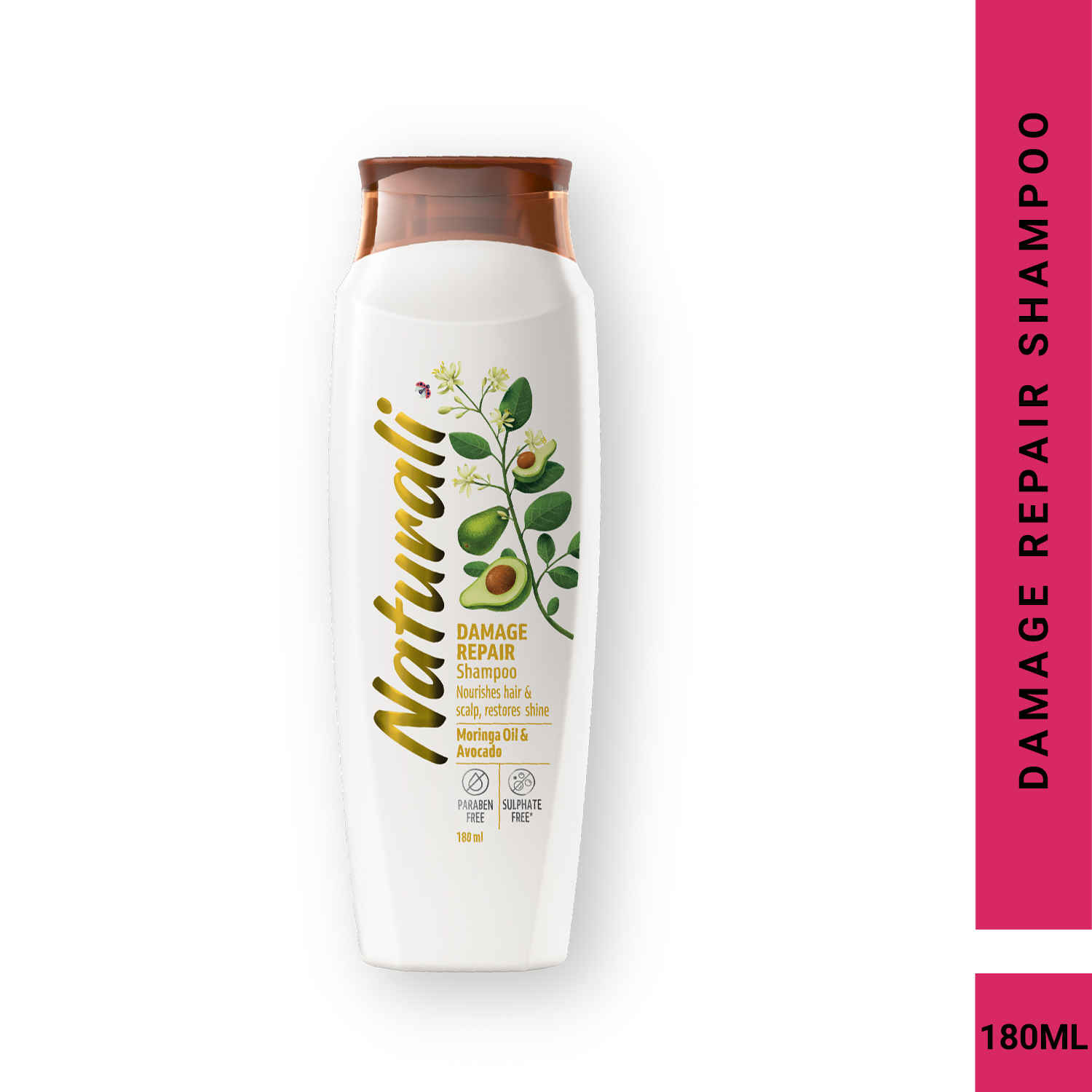Buy Naturali Damage Repair Shampoo | With Moringa Oil & Avocado| Repairs Damage & Restores Shine | 180 Ml - Purplle