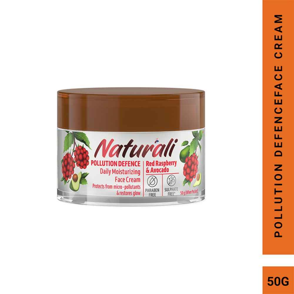 Buy Naturali Pollution Defence Daily Moisturizing Face Cream | With Red Raspberry & Avocado | Protects Skin From Pollution & Restores Natural Glow | 50 gm - Purplle
