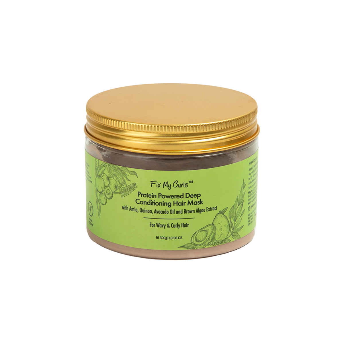 Buy Fix My Curls Protein Powered Deep Conditioning Mask With Amla, Quinoa, Avocado Oil, & Brown Algae Extract for Curly and Wavy Hair 300 gm - Purplle