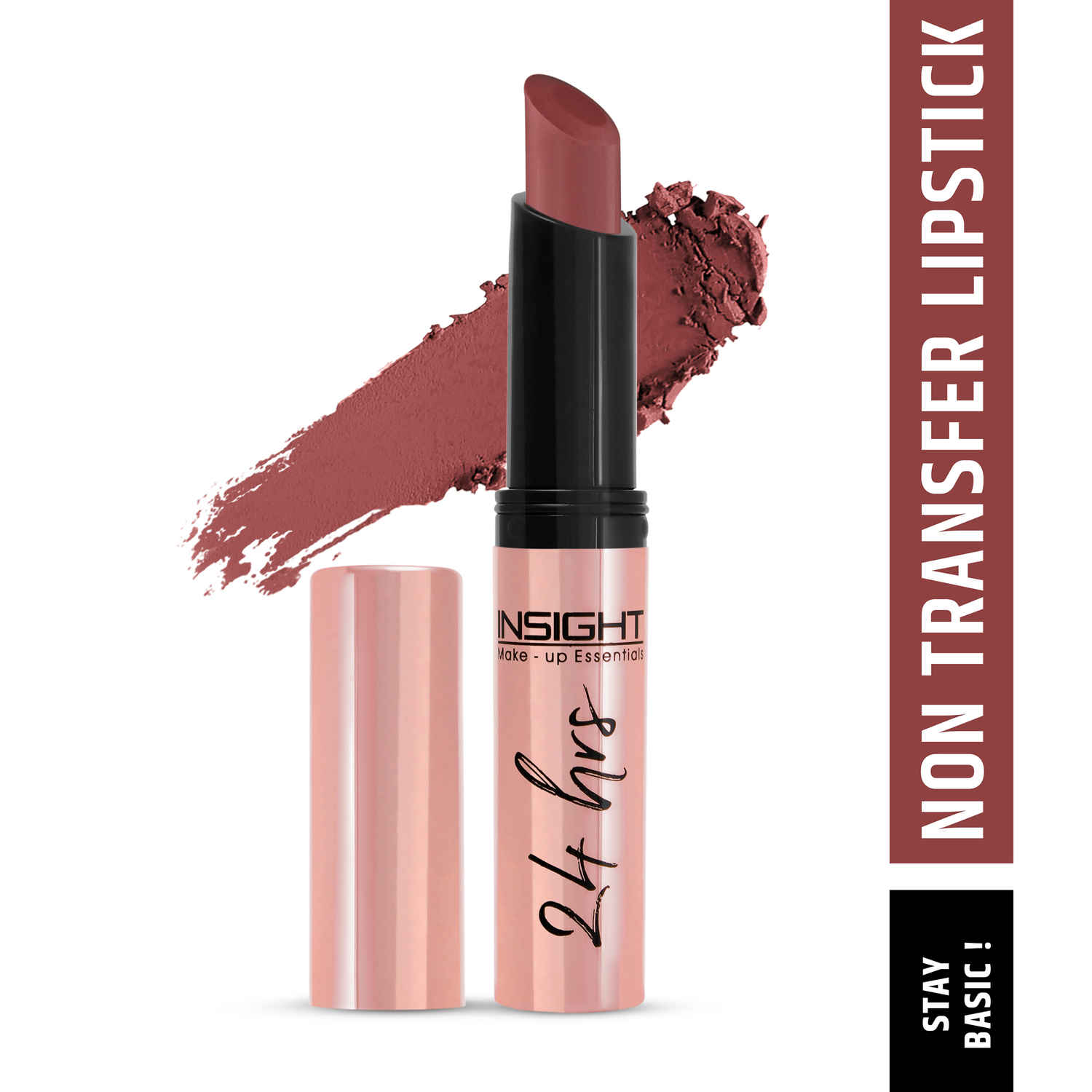 Buy INSIGHT COSMETICS 24 HRS NON TRANSFER MATTE LIPSTICK (LL-03)_STAY BASIC ! (08) - Purplle