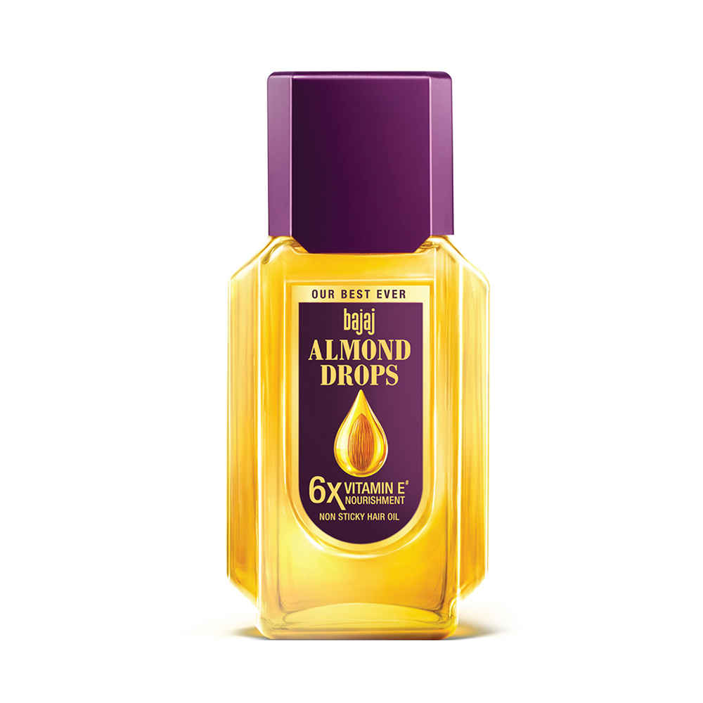 Buy Bajaj Almond Drops Hair Oil enriched with 6X Vitamin E, Reduces Hair Fall, 95 ml - Purplle
