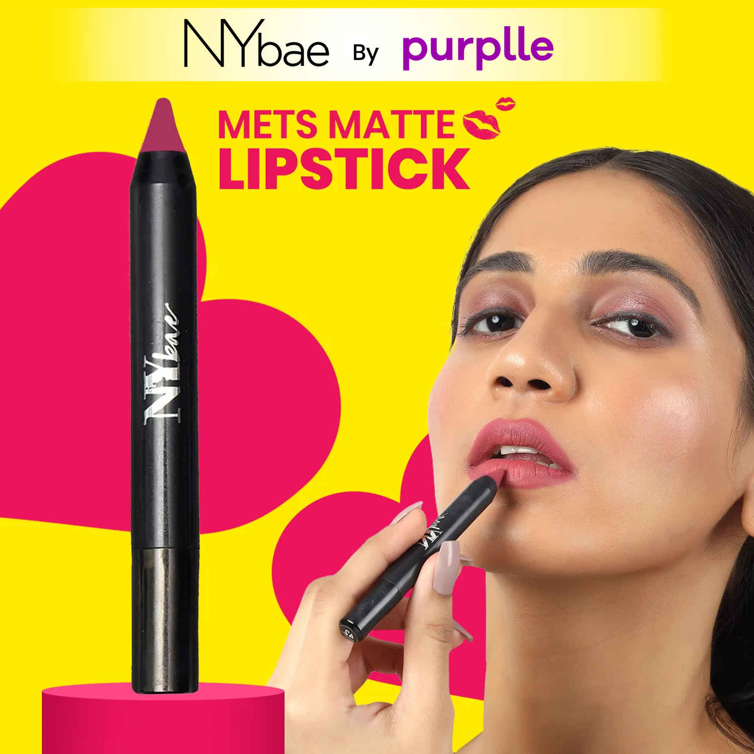 Buy NY Bae Mets Matte Lip Crayon - Moody Mauve 42 (2.8 gm) | Creamy Matte Finish | Moisturizing | SPF Protection - Purplle