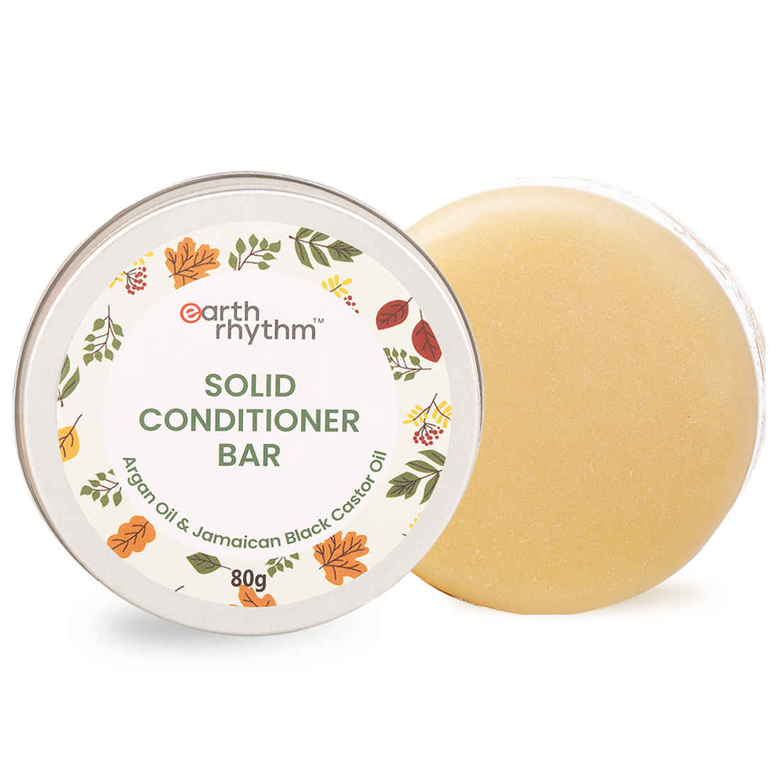 Buy Earth Rhythm Solid Conditioner Bar Argan & Black Castor Oil | Deep Conditions Hair, Balance scalp pH levels, Prevent Dryness, Boost Shine | for All Hair Types | Men & Women | With Tin - 80 G - Purplle