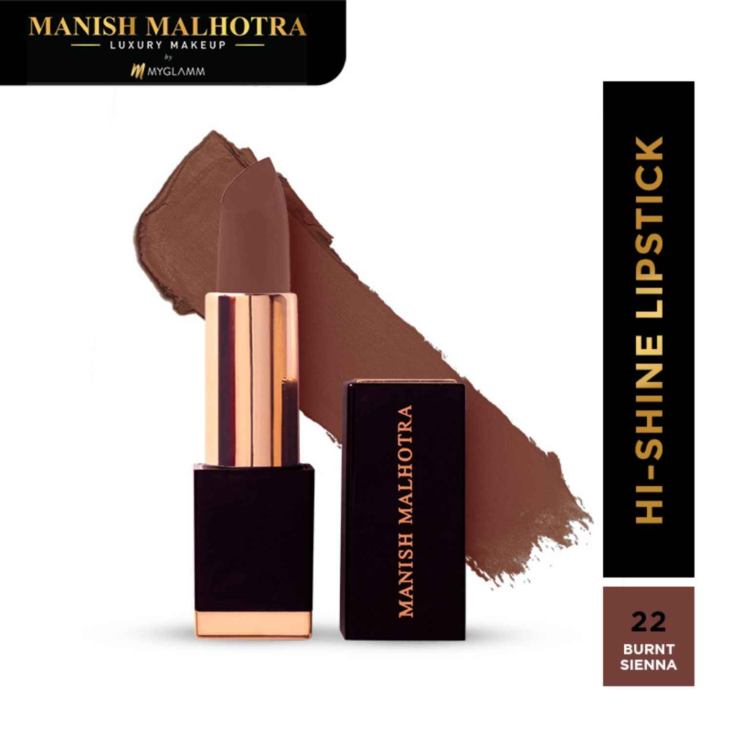 Buy Manish Malhotra Beauty By MyGlamm Hi-Shine Lipstick-Burnt Sienna-4gm - Purplle