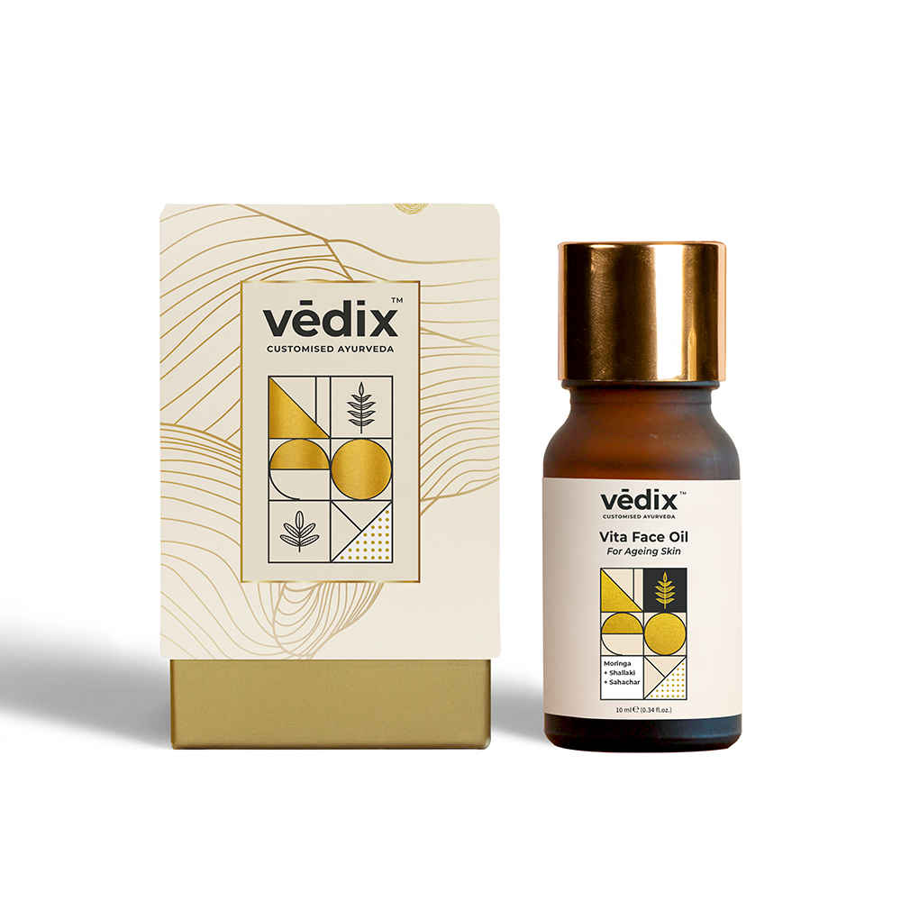 Buy Vedix Customized Ayurvedic Face Oil | Vita Face Oil for Ageing Skin | With Moringa + Shallaki + Sahachar | For Skin Tightening | For Pore Tightening |(10 ml) - Purplle