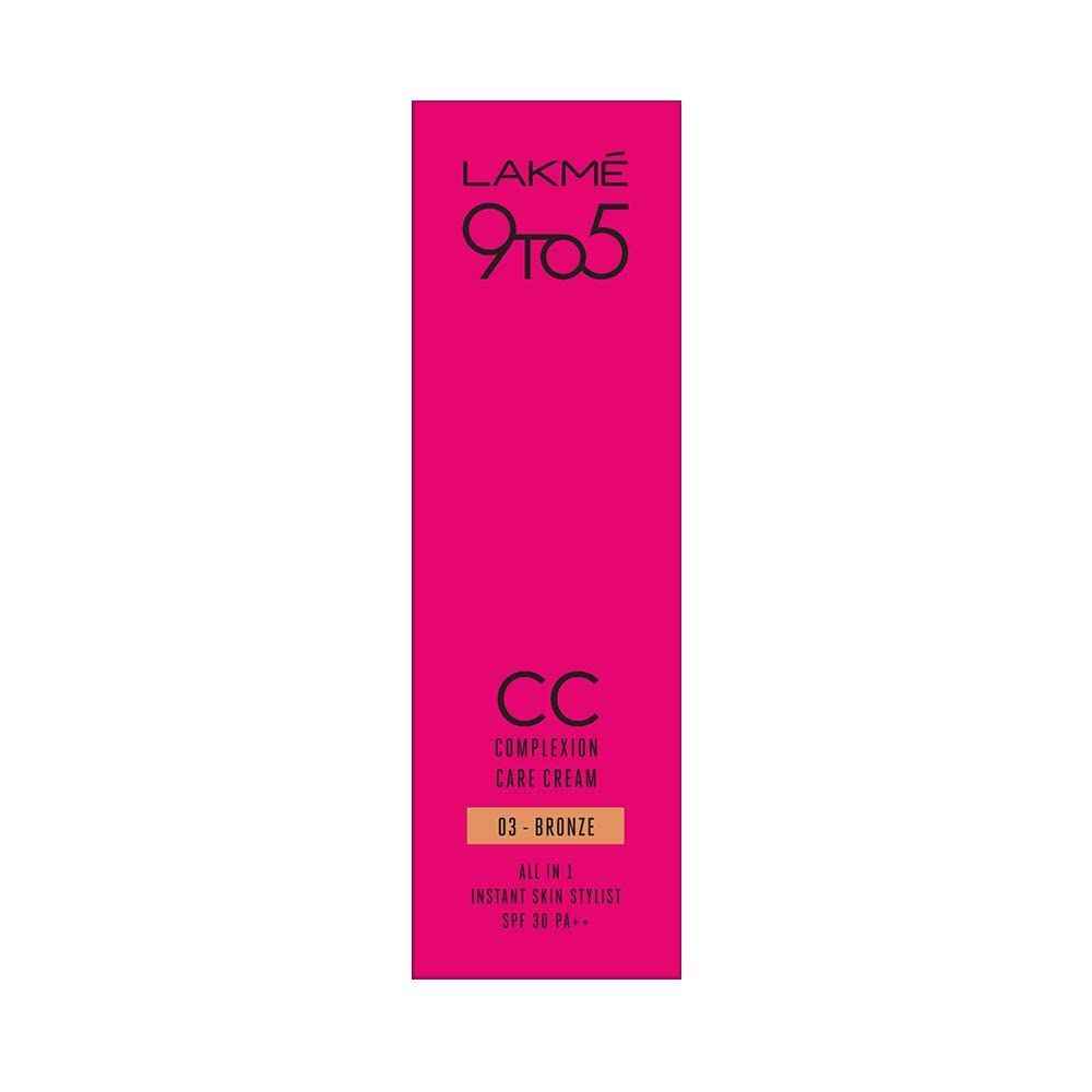 Buy Lakme 9 To 5 Complexion Care Face CC Cream With SPF 30 PA++ - 03 - Bronze (20 g) - Purplle