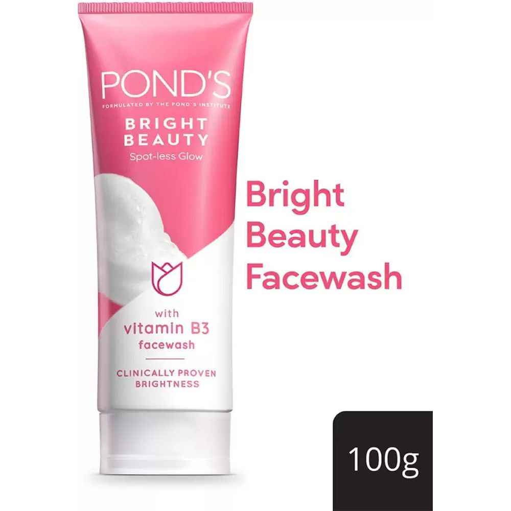 Buy Ponds Bright Beauty Spotless Glow Facewash with Vitamin B3, 100gm - Purplle