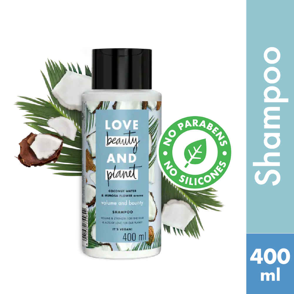 Buy Love Beauty Planet Natural Coconut Water & Mimosa Volume Shampoo (400 ml) - Purplle