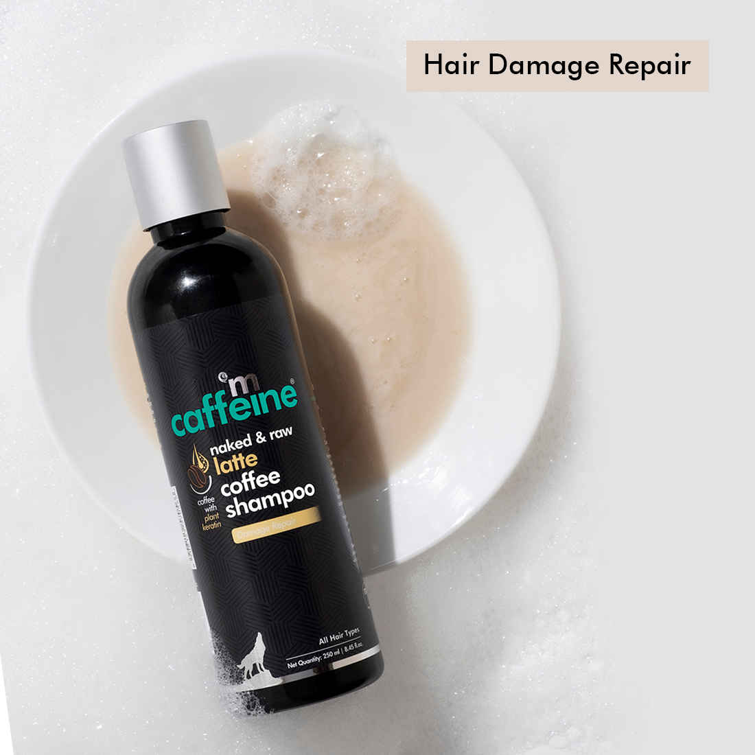 Buy mCaffeine Latte Coffee Shampoo for Damage Repair with Coconut Milk & Keratin | Moisturizes and Nourishes Dry Hair | Sulphate & Paraben Free for Smooth & Shiny Hair | For Men & Women | 250 ml - Purplle