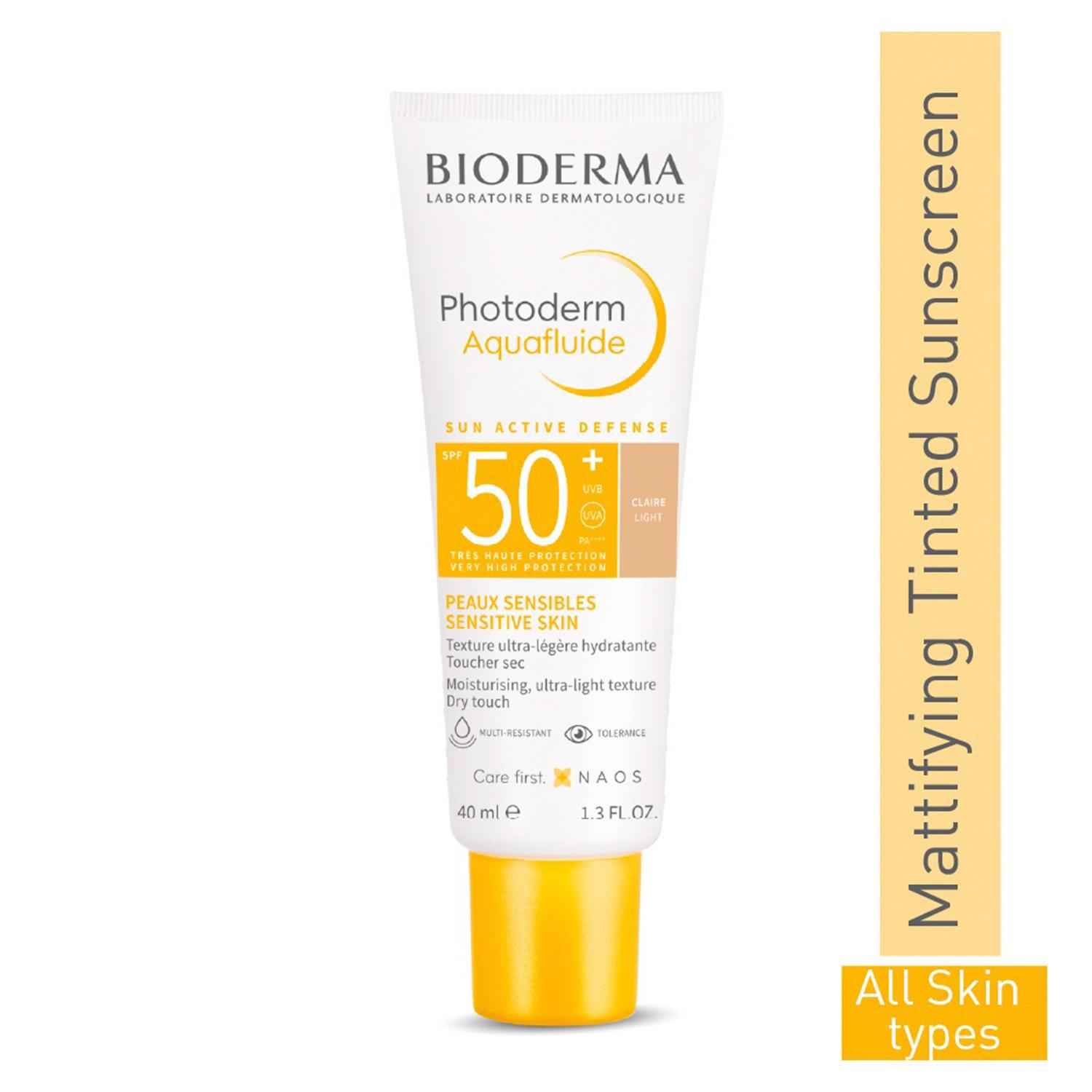 Buy Bioderma Photoderm Max Aquafluide SPF 50+ Claire - Light Shade, 40 ml - Purplle