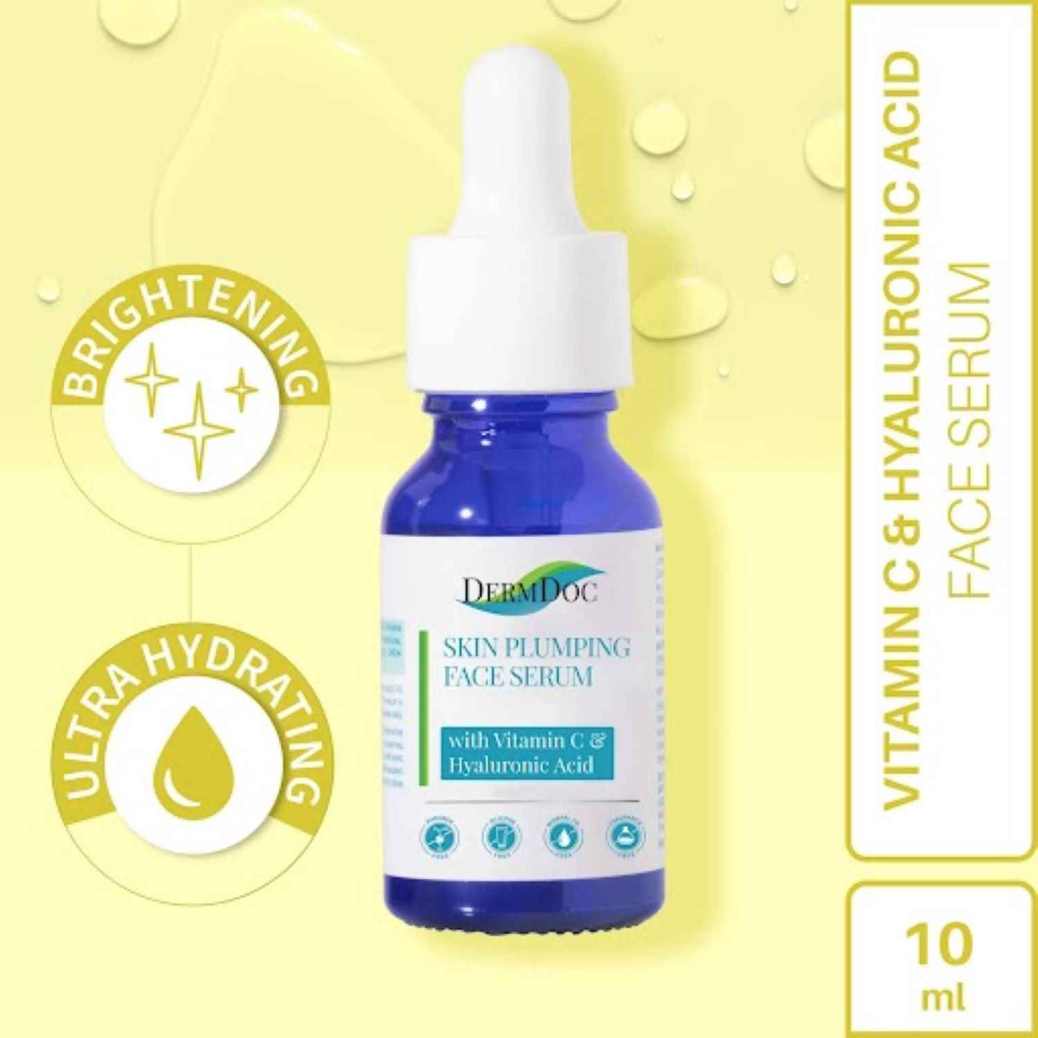 Buy DermDoc Skin Plumping Face Serum with Vitamin C & Hyaluronic Acid (10 ml) | vitamin c face serum | hyaluronic acid serum | serum for oily skin | - Purplle