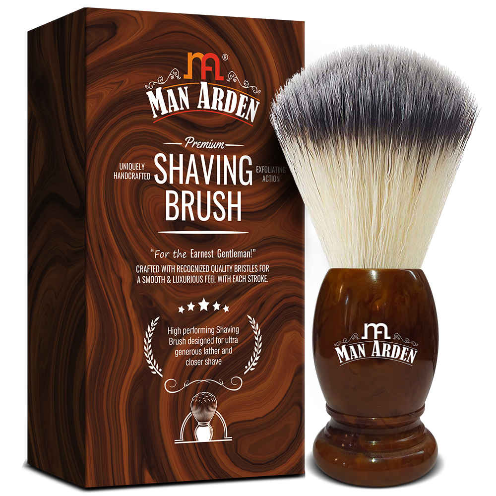 Buy Man Arden Vintage Finish Premium Shaving Brush With Ultra Soft & Absorbent Bristles & Long Handle | Cruelty Free | For A Smooth Shave - Purplle