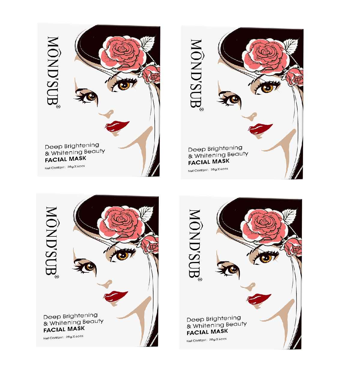 Buy MOND'SUB Deep Brightening and Whitening Face Sheet Mask - Pack of 4 - Purplle