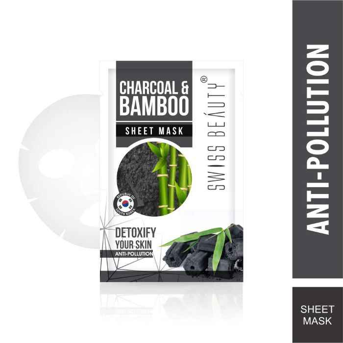 Buy Swiss Beauty Anti-Pollution Sheet Mask Charcoal+Bamboo (22 ml) - Purplle