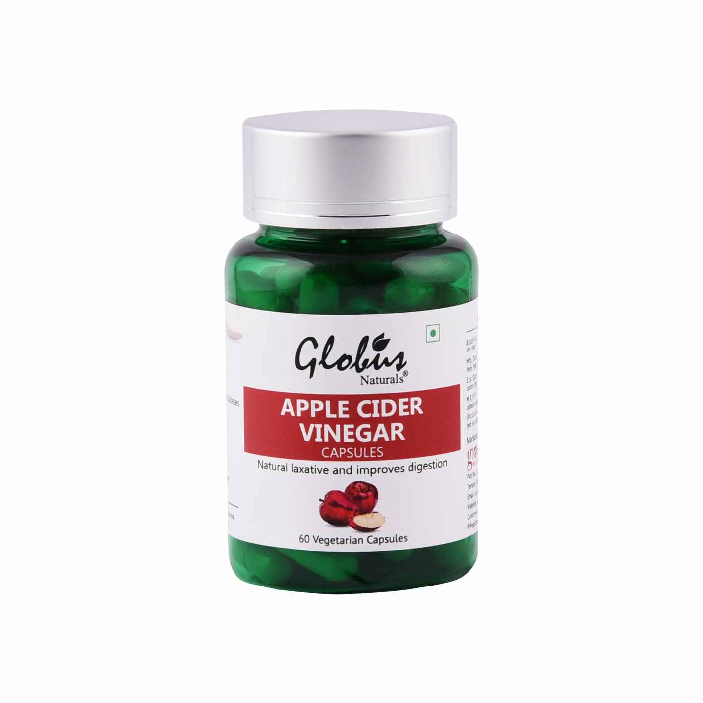 Buy Globus Naturals Apple Cider Vinegar Capsules for Weight Loss,Natural Laxative and Improves Digestion 60 Vegetarian Capsules - Purplle