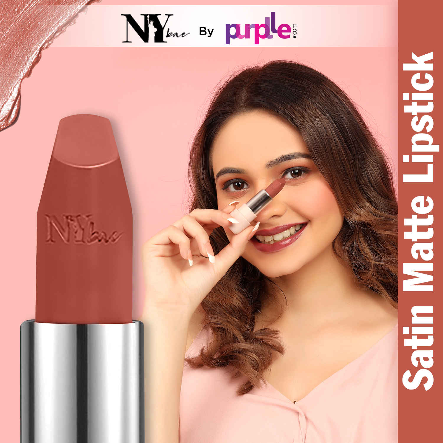 Buy NY Bae Satin Matte Lipstick - Need Nude 08 (4.2 g) | Brown | Silky Smooth Texture | High Shine | Weightless | With Vitamin A & E - Purplle