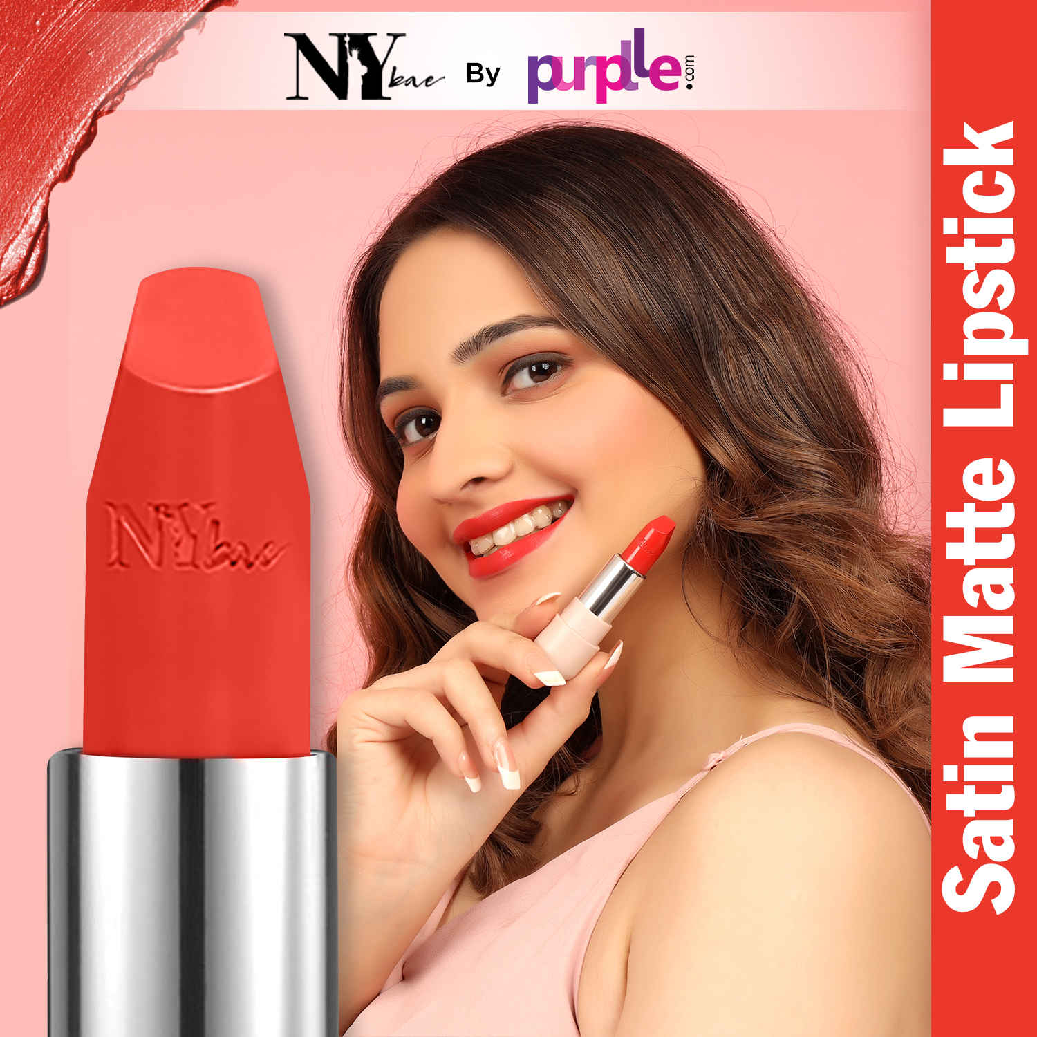 Buy NY Bae Satin Matte Lipstick - Carefree Candy 13 (4.2 g) | Red | Silky Smooth Texture | High Shine | Weightless | With Vitamin A & E - Purplle