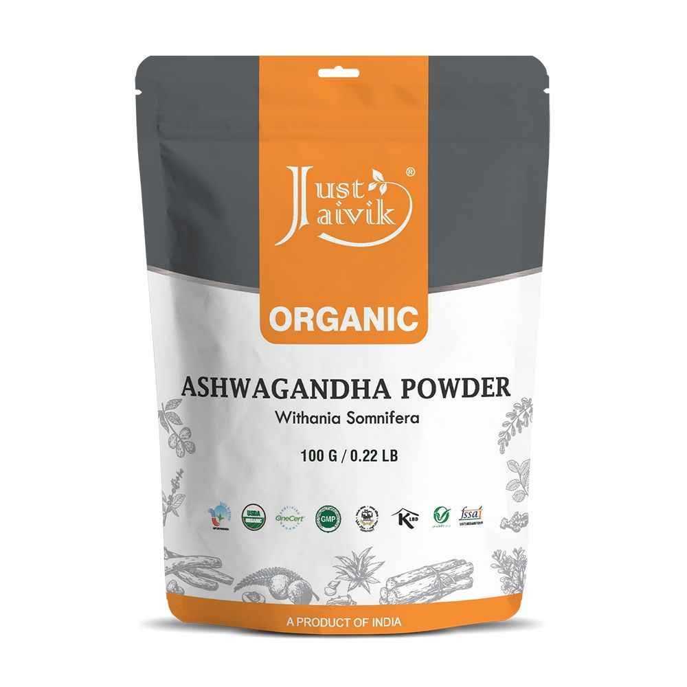Buy Just Jaivik Organic Ashwagandha Powder (100 g) Pack - Purplle