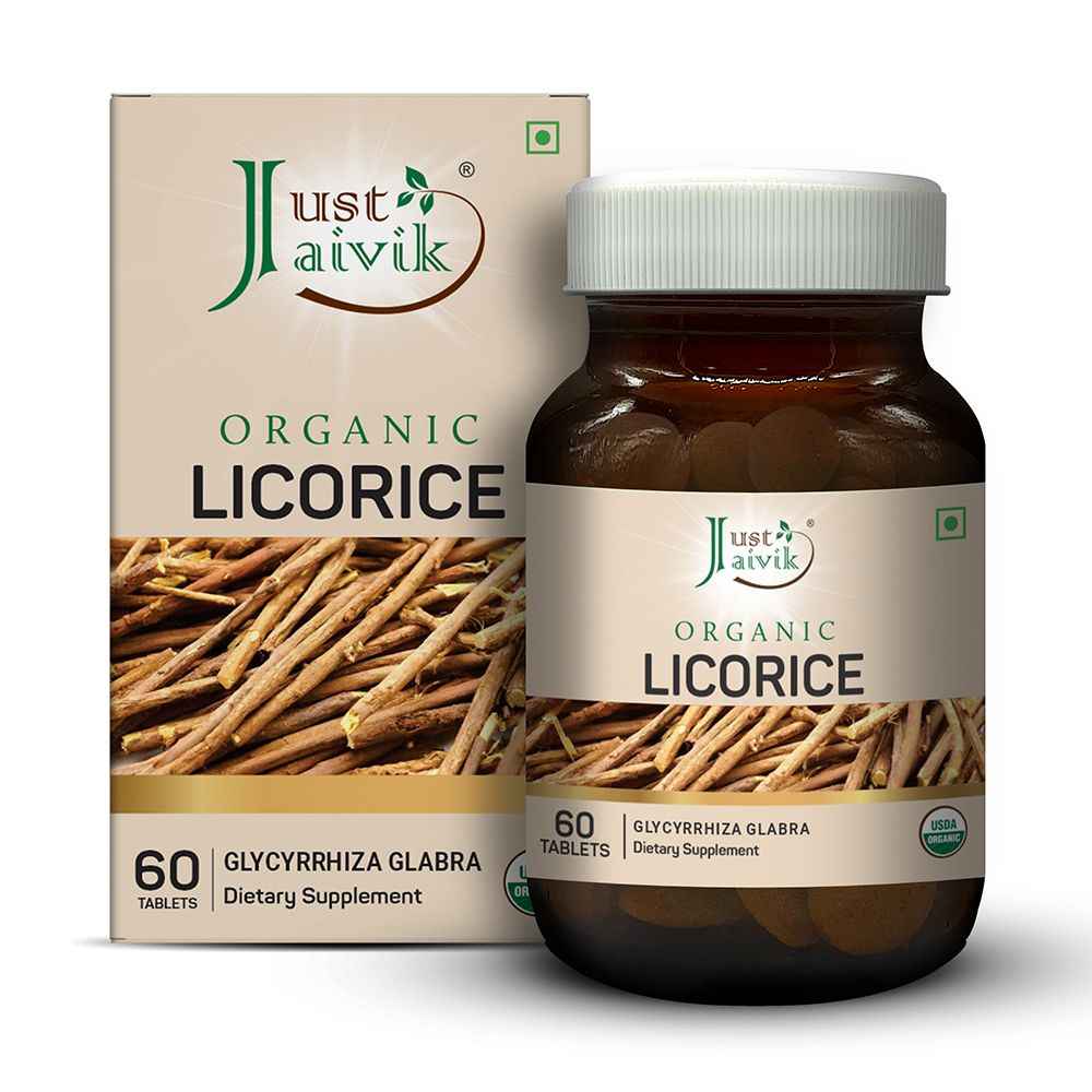 Buy Just Jaivik Organic Licorice Tablets 600mg 60 Tablets - Purplle