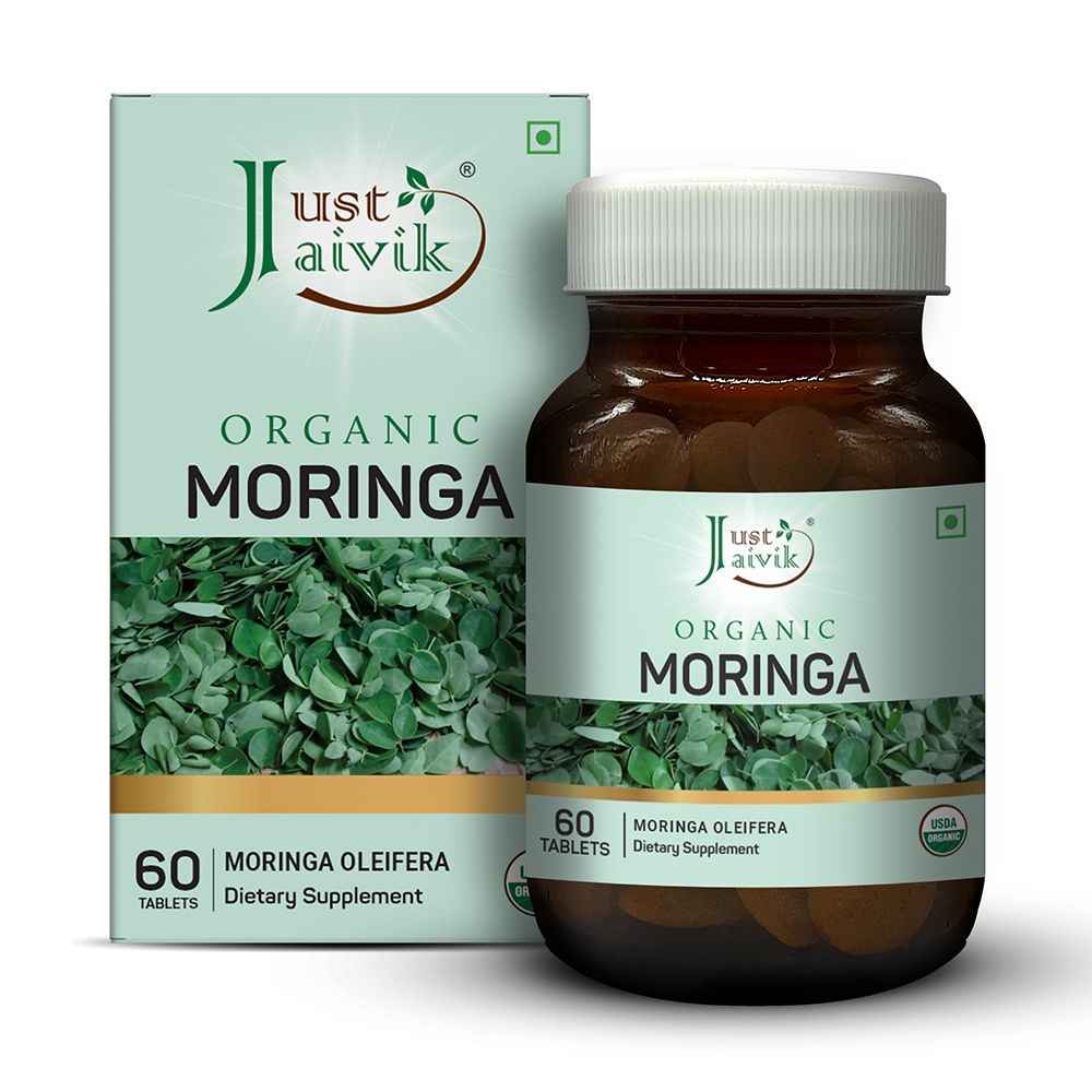 Buy Just Jaivik Organic Moringa Tablets 600mg 60 Tablets - Purplle