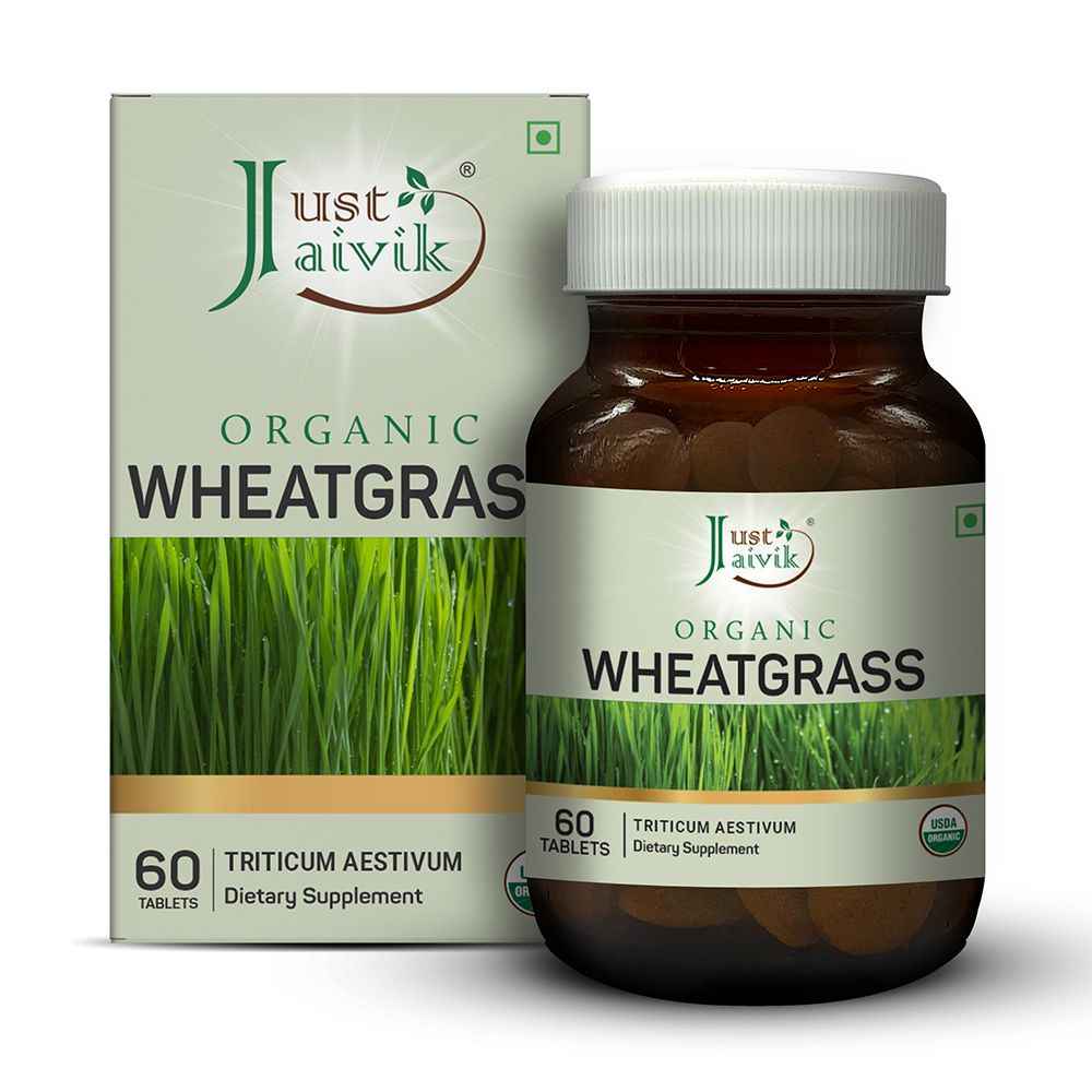 Buy Just Jaivik Organic Wheatgrass Tablets 600mg 60 Tablets - Purplle