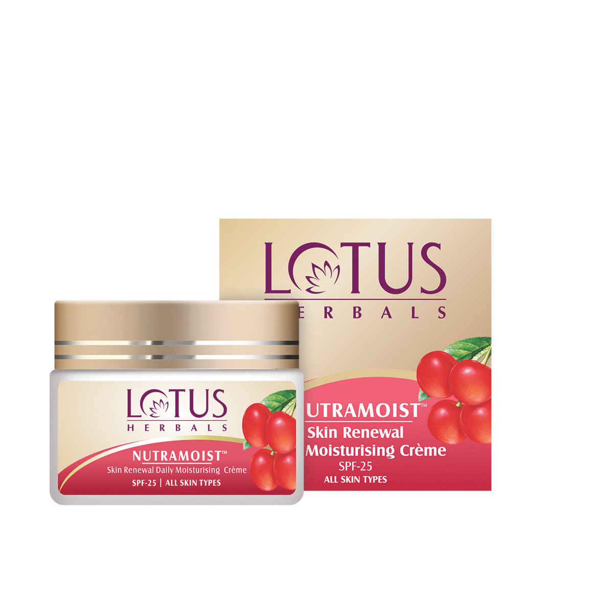 Buy Lotus Herbals Nutramoist Skin Renewal Daily Moisturisng Cream SPF 25 | For All Skin types | 50g - Purplle