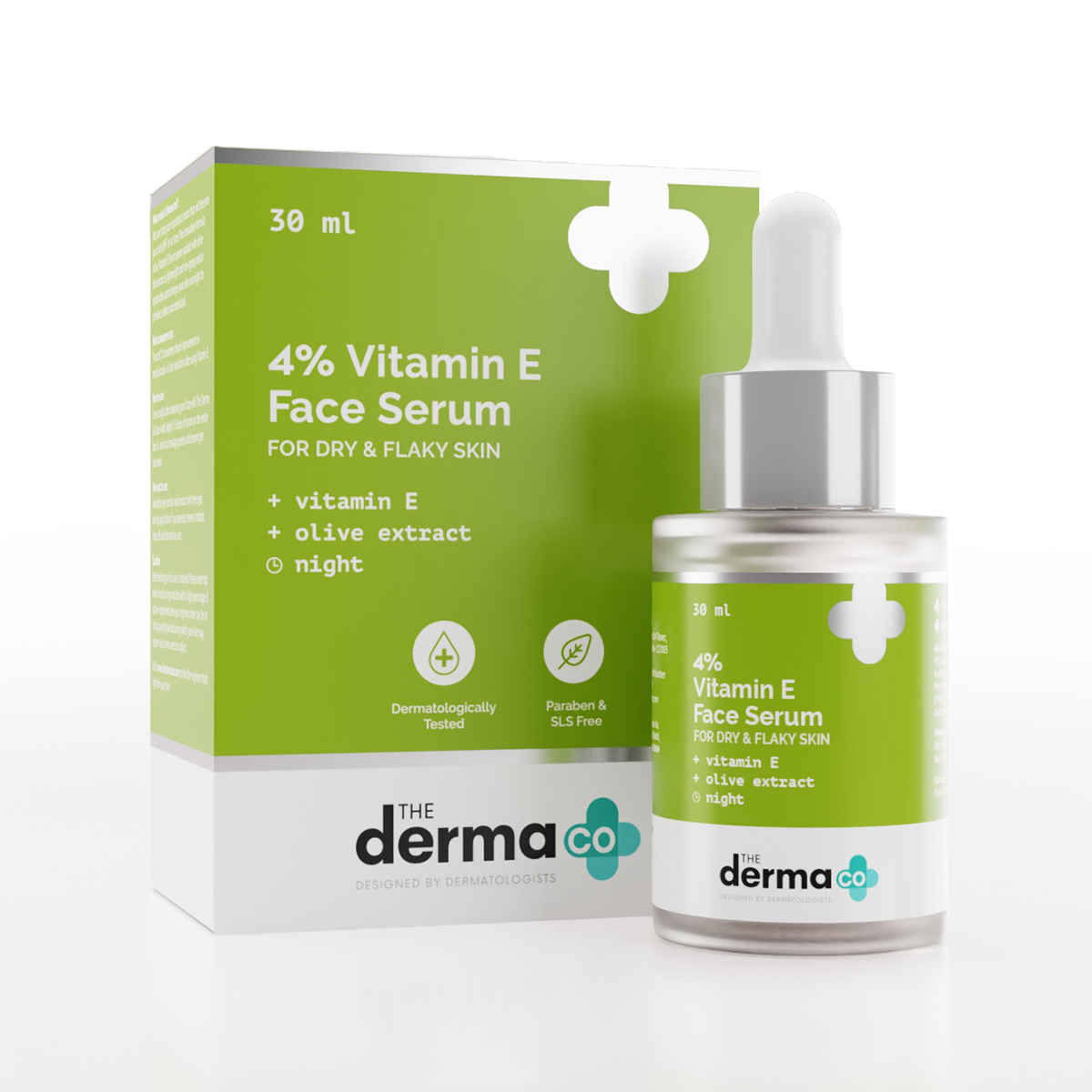 Buy The Derma Co. 4% Vitamin E Face Serum with Vitamin E and Olive Extract for Dry & Flaky Skin - 30 ml - Purplle