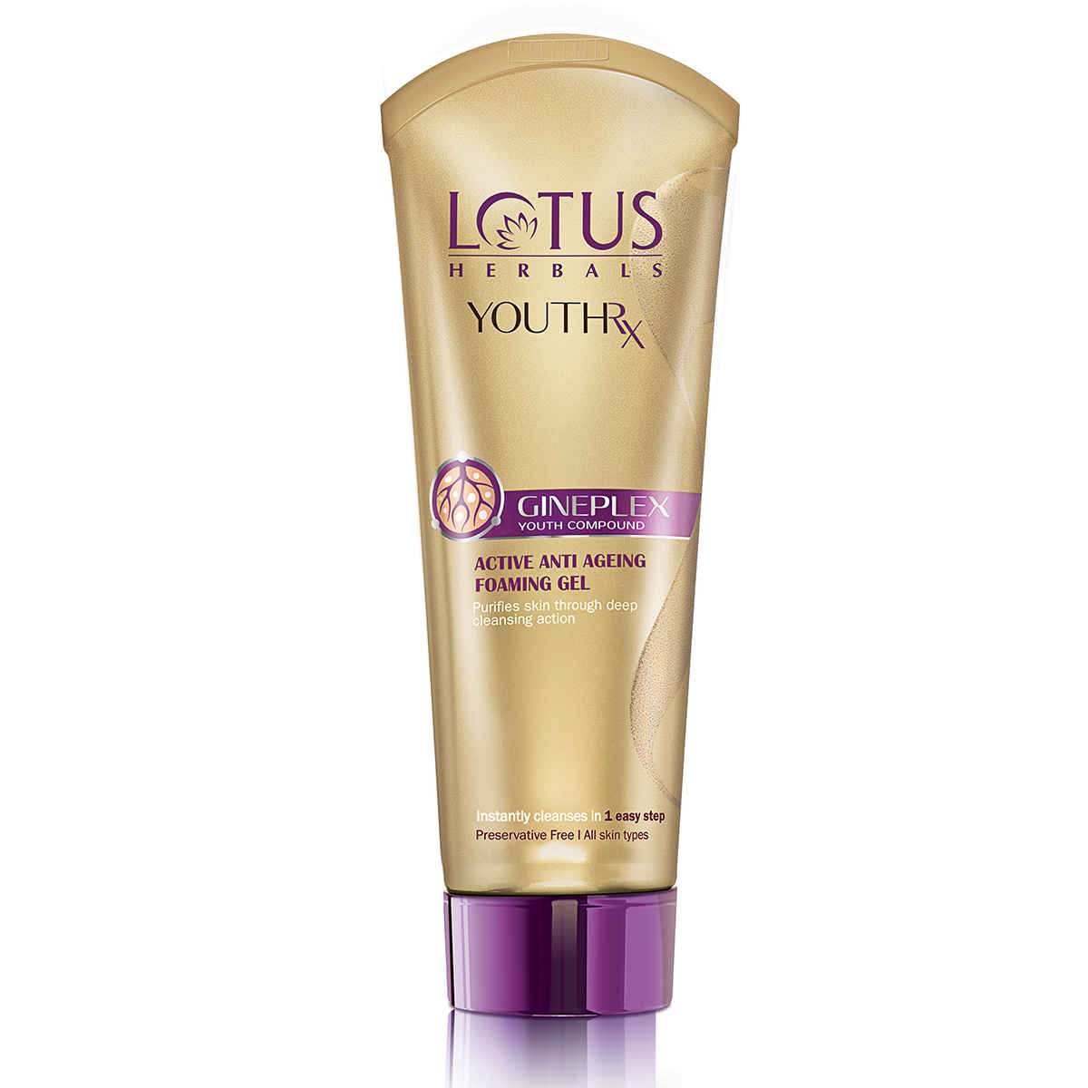Buy Lotus Herbals YouthRx Active Anti Ageing Foaming Gel Face Wash | With Jojoba, Ginseng & Ginger | 50g - Purplle