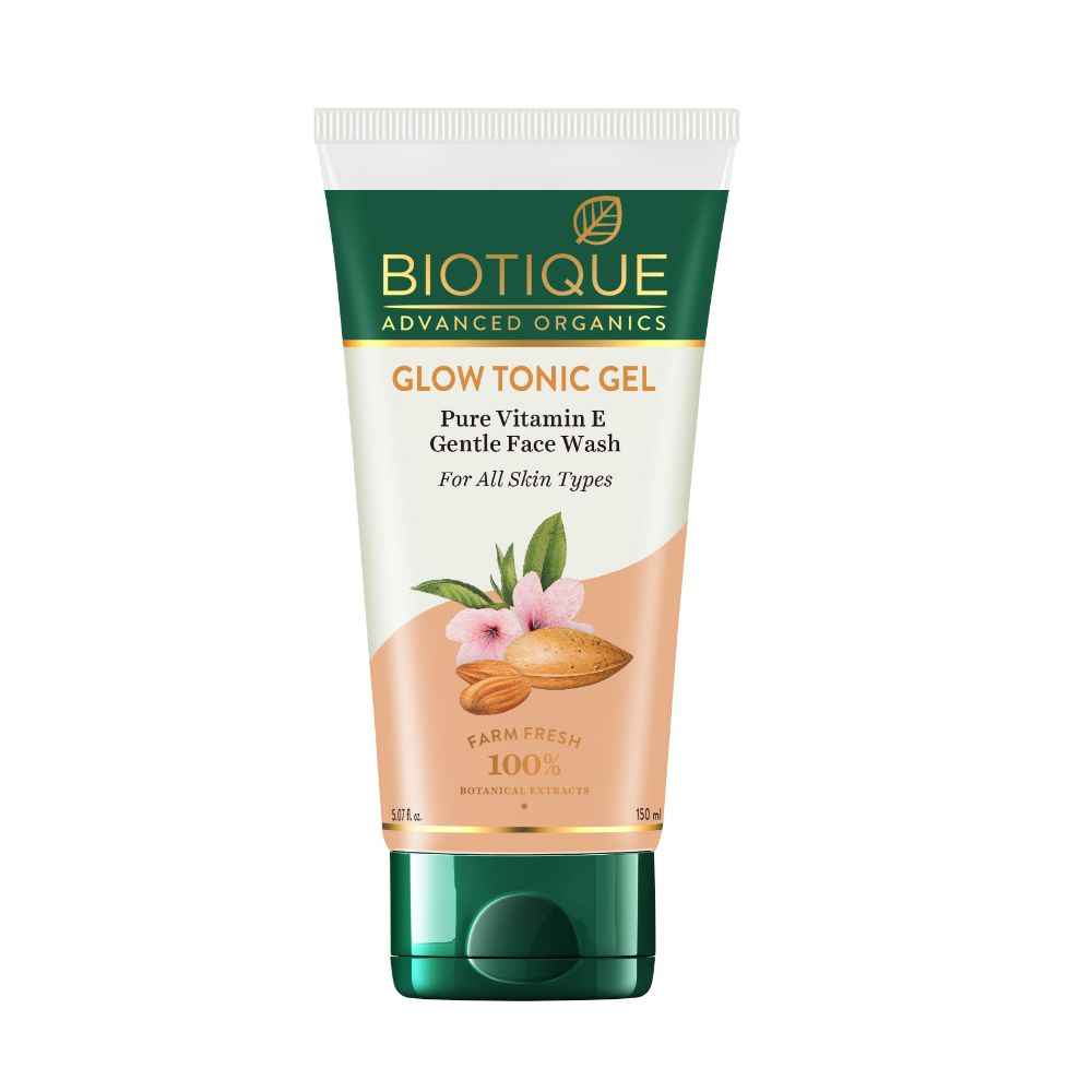 Buy Biotique Advanced Organics Glow Tonic Gel Pure Vitamin E Gentle Face Wash (150 ml) - Purplle