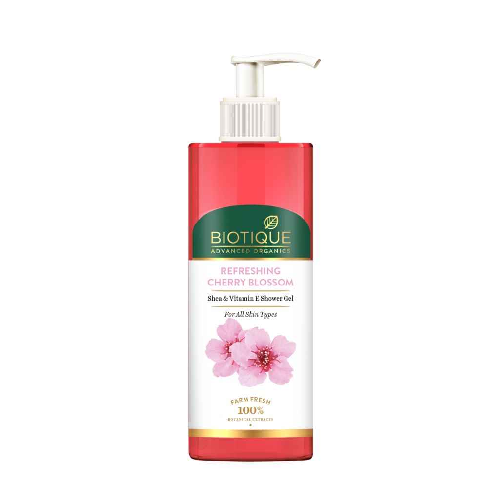 Buy Biotique Advanced Organics Refreshing Cherry Blossom Shea & Vitamin E Shower Gel (200 ml) - Purplle