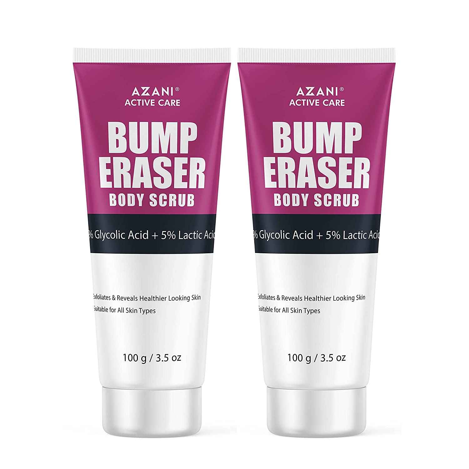 Buy Azani Bump Eraser Body Scrub, 5% Glycolic Acid + 5% Lactic Acid| Exfoliator to Remove Body Acne, Dead & Uneven Skin, Ingrown Hair, Razor Bumps & Rough Patches | Knees, Arms & Neck| 200g - Purplle