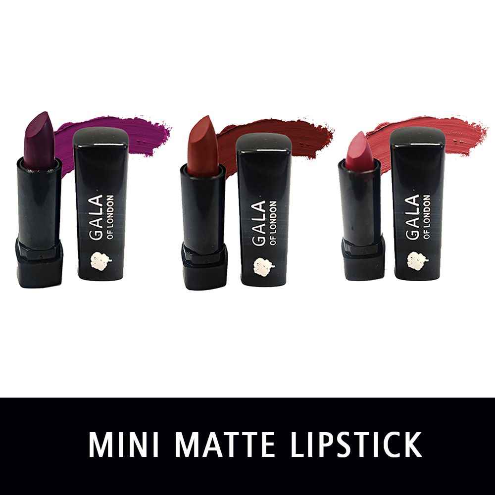 Buy Gala of London Mini Matte Lipstick Combo 6 - Forever Love (10 Purple, 08 Pink Lady and 12 Choco) - Purplle