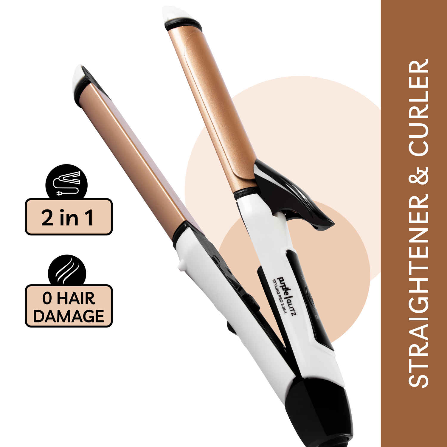 Buy Purplle Glitz Styling Pro 2-In-1 Hair Straightener - Purplle