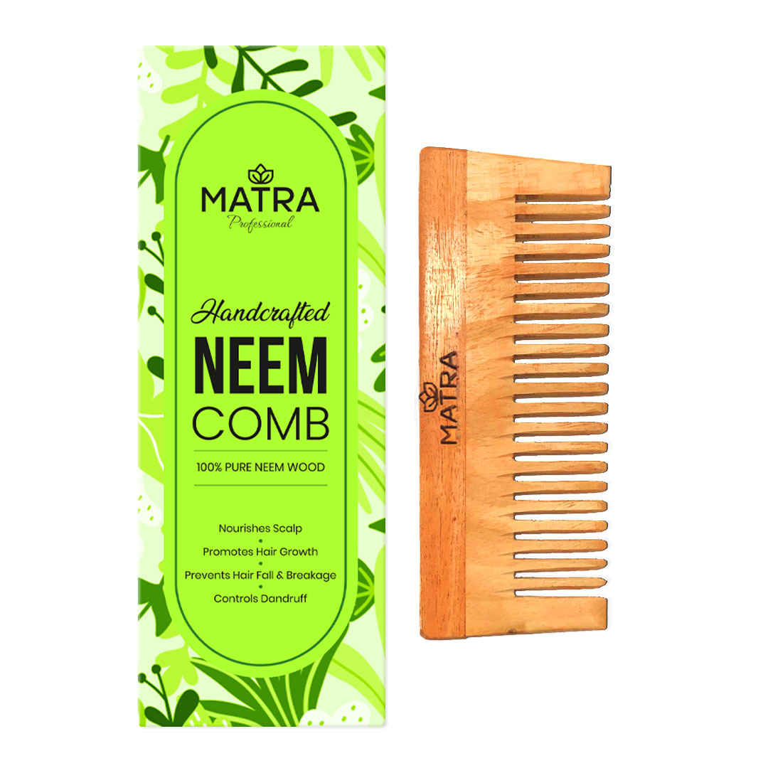 Buy Matra Professional Pure Neem Wood Comb for Easy Detangling | Wide Tooth Neem Comb for Hair Growth & Anti Dandruff | Shower & Shampoo Neem Wooden Comb for Women & Men | All Hair Types | Eco Friendly - Purplle