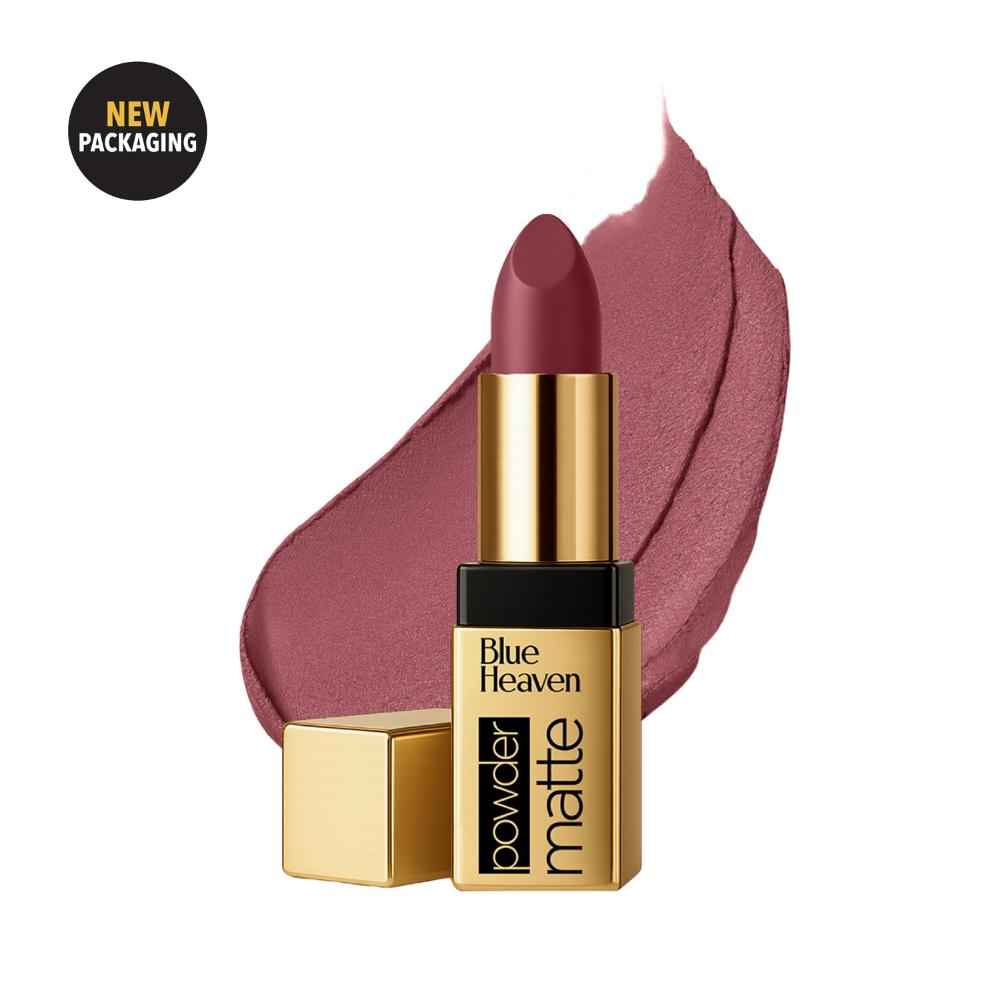 Buy Blue Heaven Powder Matte Lipstick for Women | Highly Pigmented | Light Weight | Creamy & Comfortable Buttery Texture | Luxe Matte Finish | Mahogany Moments | 3.5 gm - Purplle