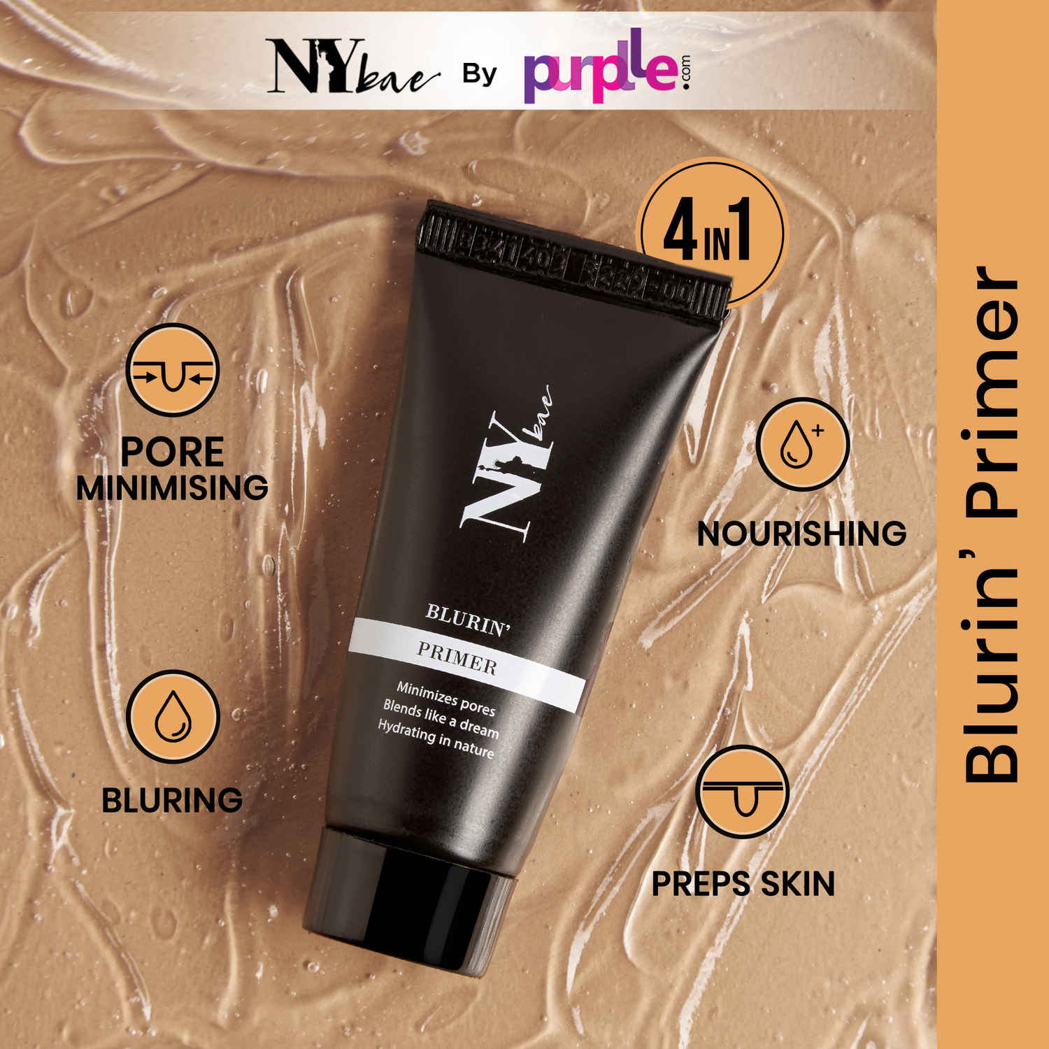 Buy NY Bae Blurin' Primer (15 g) | 4 in 1 Face Primer | Preps, Blurs Pores, Protects, Nourishes | Vitamin E | Clear | Lightweight | Smooth Finish - Purplle