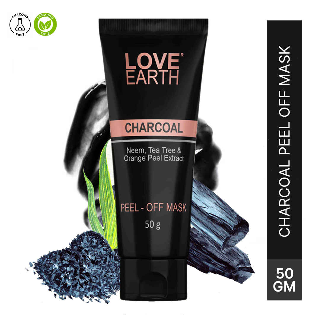 Buy Love Earth Charcoal Peel Off Mask with Activated Charcoal and Neem Extracts For Acne, Pimples & Whiteheads removal 50g - Purplle