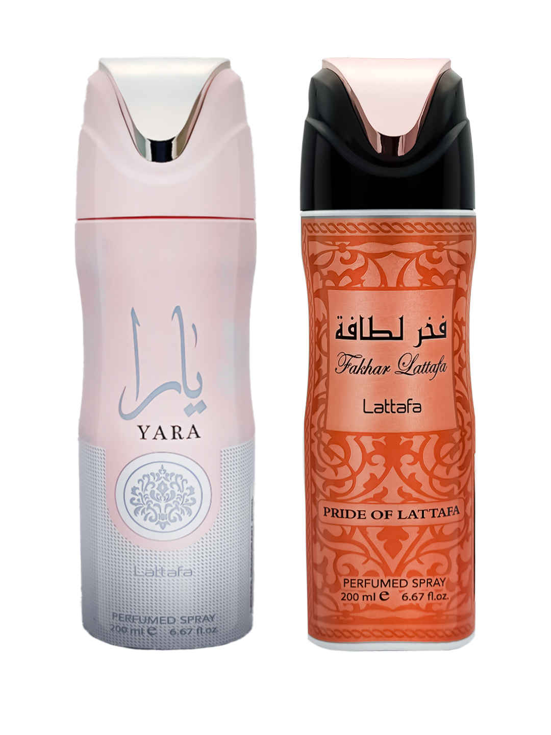 Buy Lattafa Yara & Fakhar Pink Deodorant Perfumed Body Spray 200ml,each (Pack of 2) - Purplle