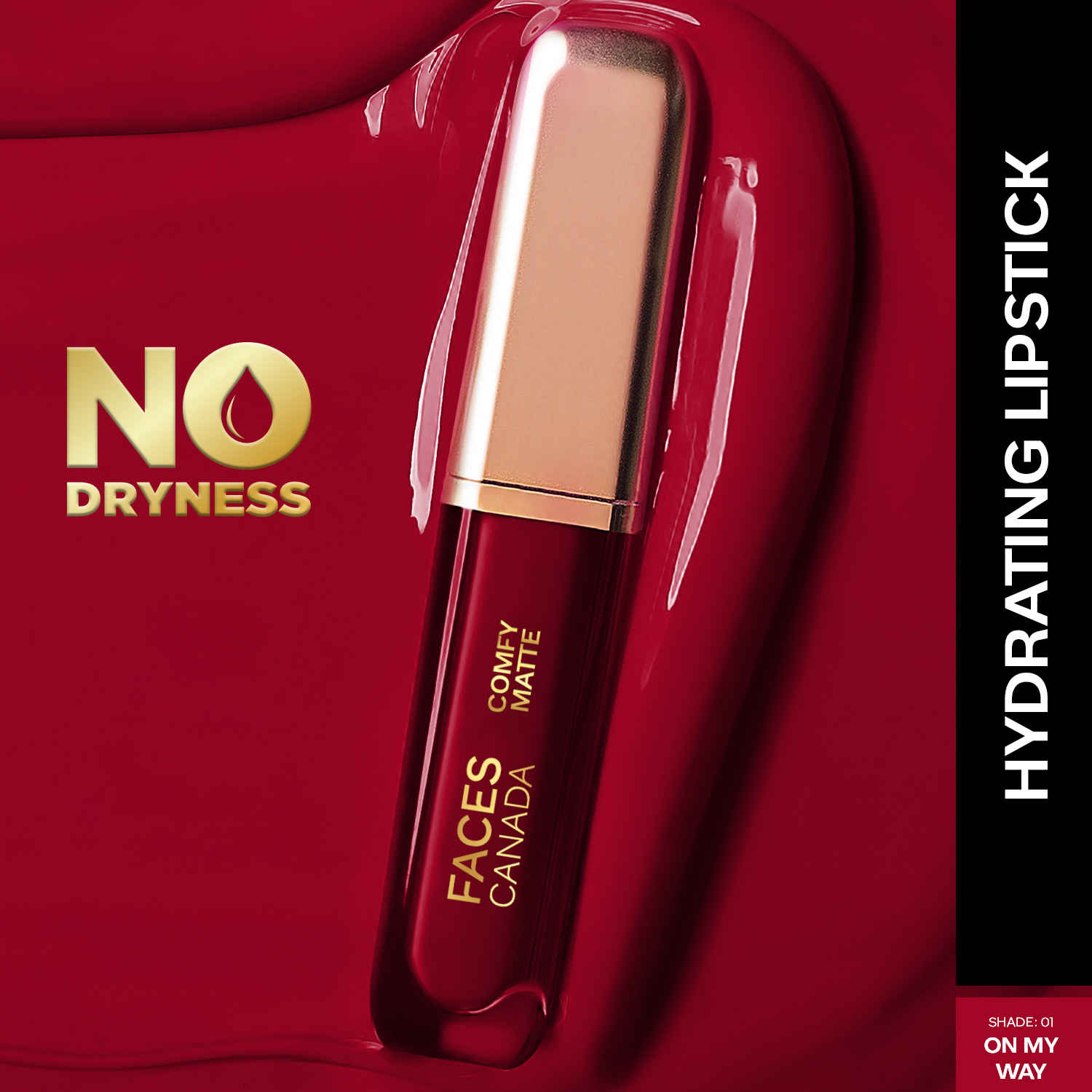 Buy Faces Canada Comfy Matte Lip Color | Hydrating | 10Hr Long Stay | Almond Oil | On My Way 01 3ml - Purplle