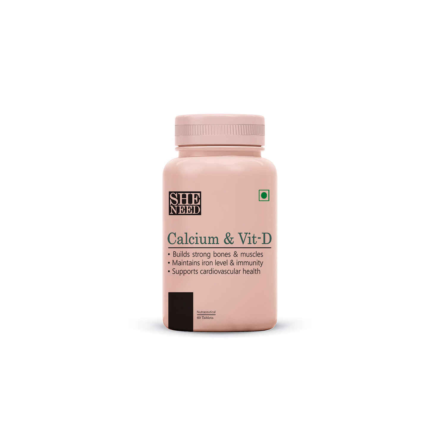 Buy SheNeed Calcium and Vit-D Supplement For Women - Monitors Iron Level & Strong Bone Health – 60 Tablets - Purplle