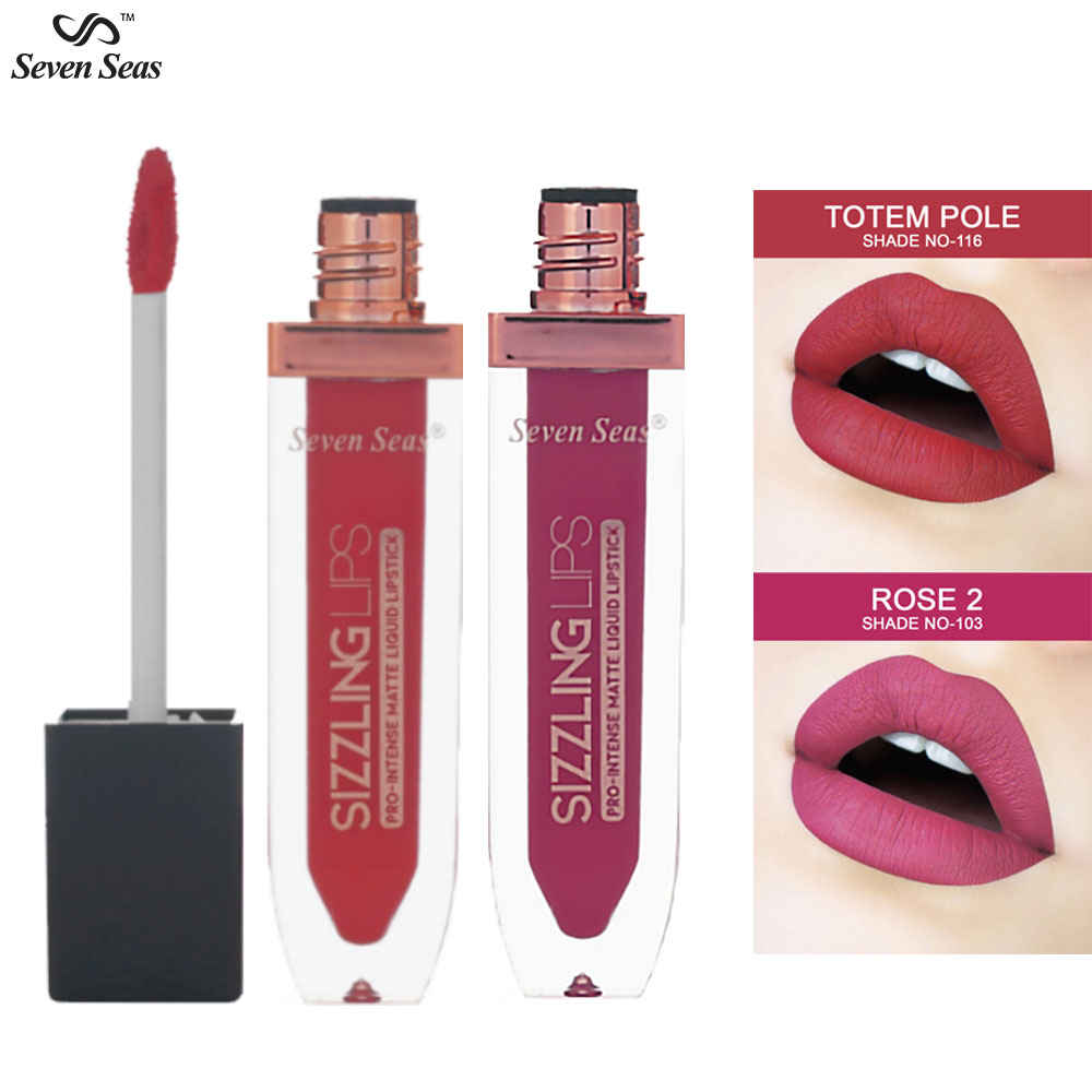 Buy Seven Seas Sizzling Lips Liquid Lipstick Combo Pack Of 2 - Purplle