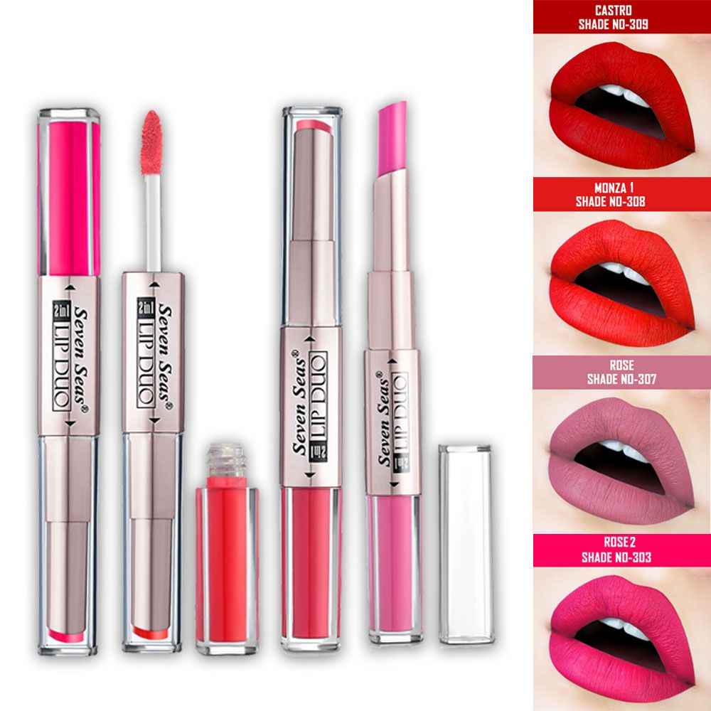 Buy Seven Seas Lip Duo 2 in 1 Lipstick Combo Pack Of 4 - Purplle