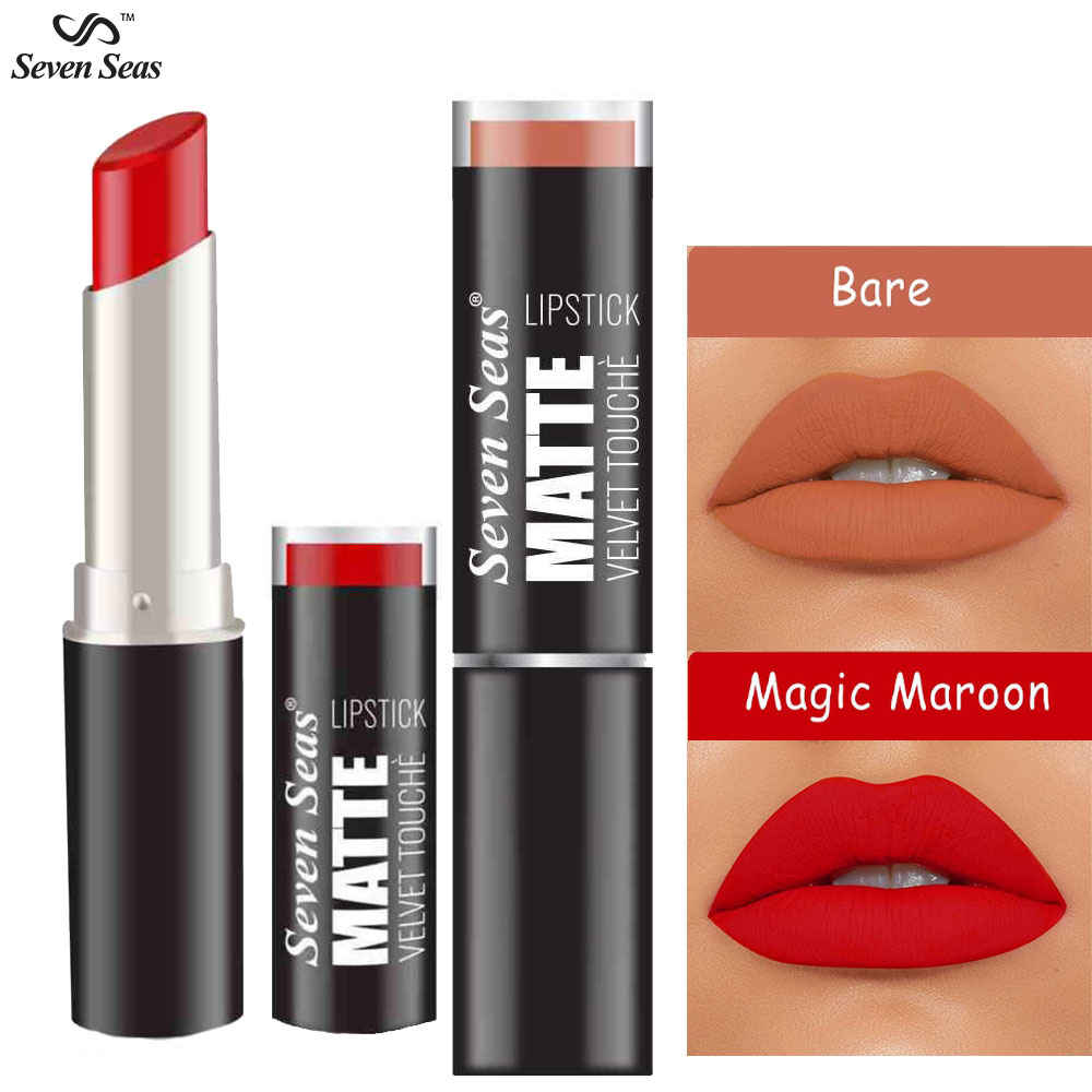 Buy Seven Seas Matte Velvet Touch Lipstick Combo Pack Of 2 - Purplle