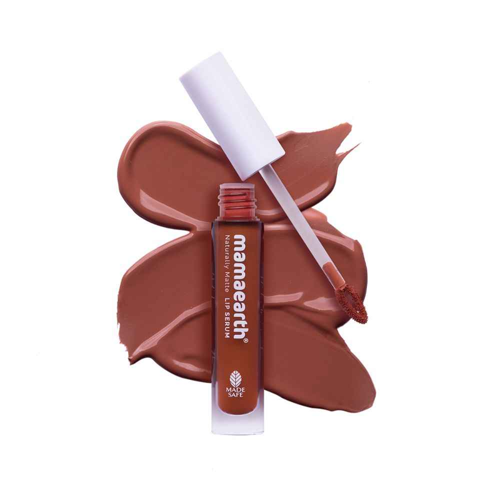 Buy Mamaearth Naturally Matte Lip Serum - Matte Liquid Lipstick with Vitamin C & E For Upto 12 Hour Long Stay - Caramel Nude - (3 ml) - Purplle