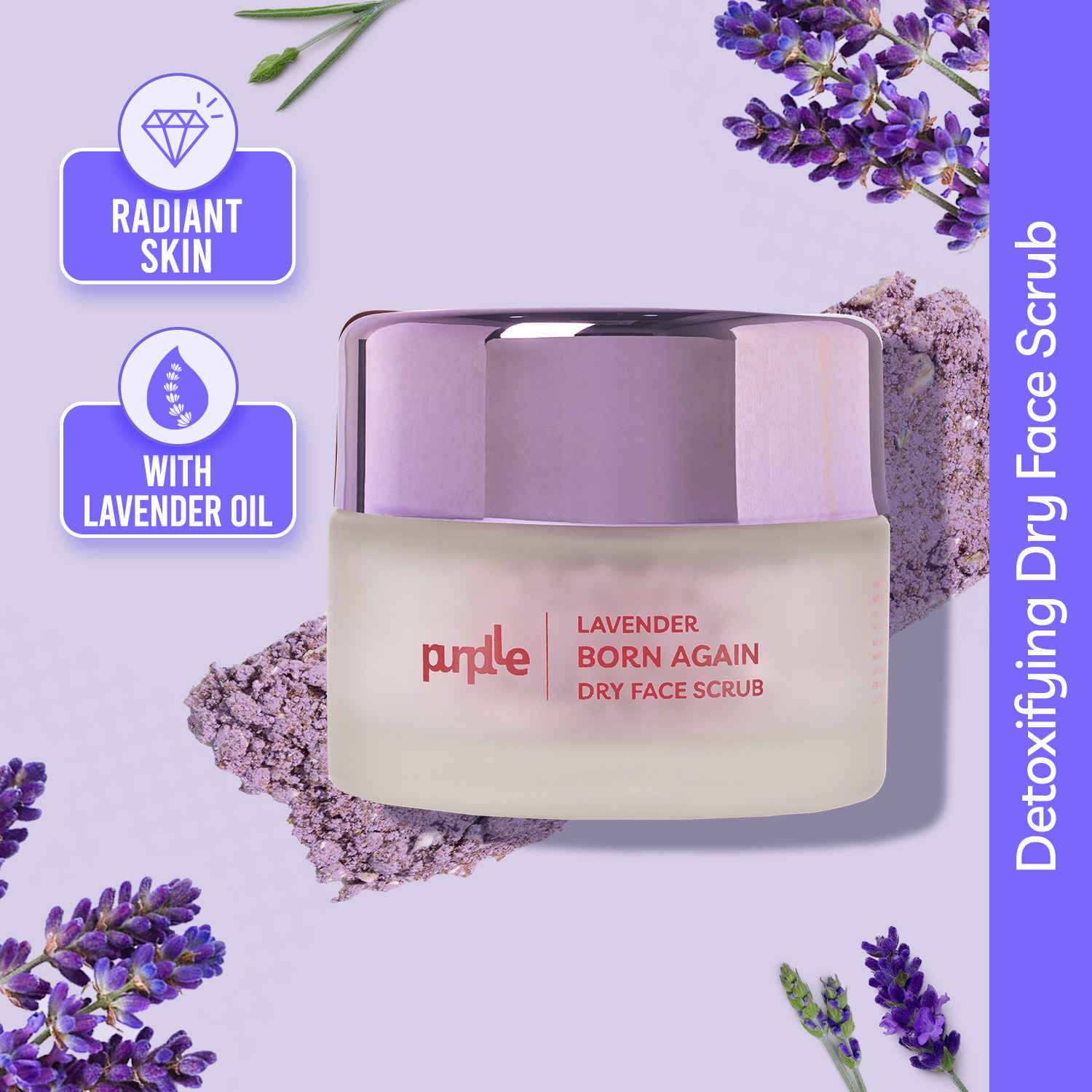 Buy Purplle Lavender Born Again Dry Face Scrub (30 gm) - Purplle