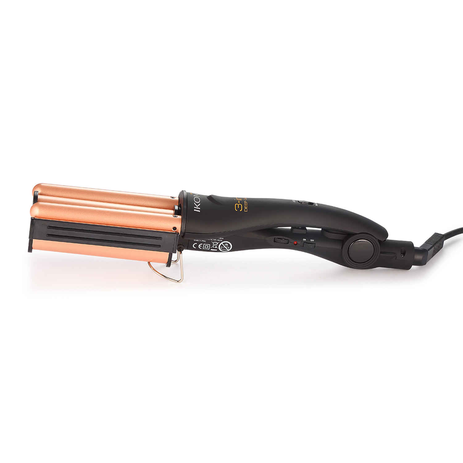 Buy IKONIC 3 in 1 DEEP WAVER | Black & Rose Gold | Ceramic Tourmaline | Corded Electric | Hair Type - All | Heating Temperature - Up To 230 Degrees Celsius - Purplle