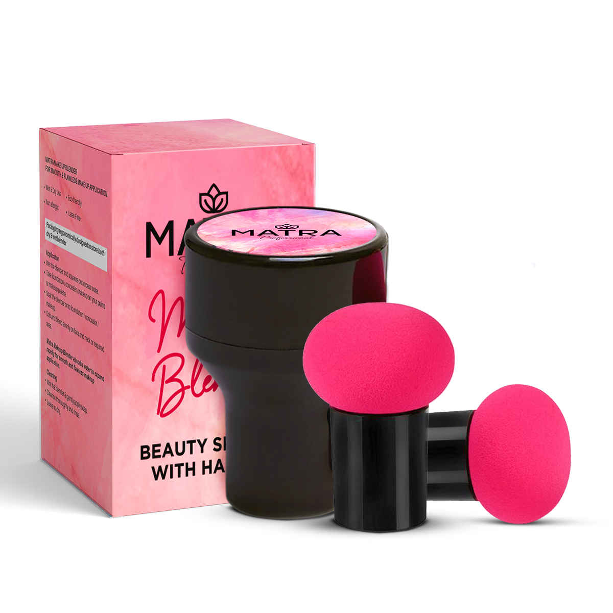 Buy Matra Professional Mushroom Head Makeup Sponge Beauty Blender with Handle | Stick Beauty Blender Powder Puff for Face Makeup, Foundation, and Eyes | Pack of 2 - Purplle