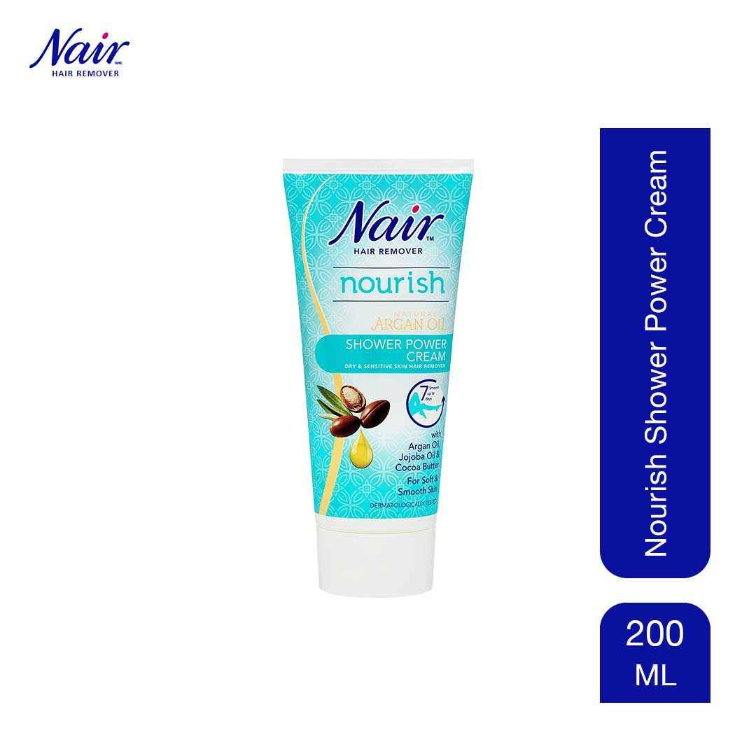 Buy Nair Shower Power Cream 200 ml || Argan Oil, Jojoba Oil & Cocoa Butter || For Dry & Sensitive Skin - Purplle