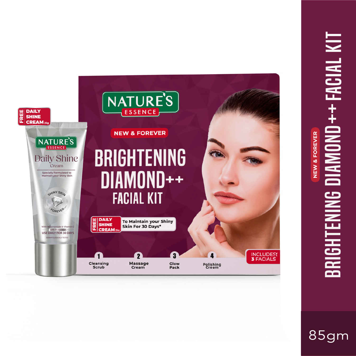 Buy Nature's Essence Brightening Diamond Facial Kit 85 gm - Purplle