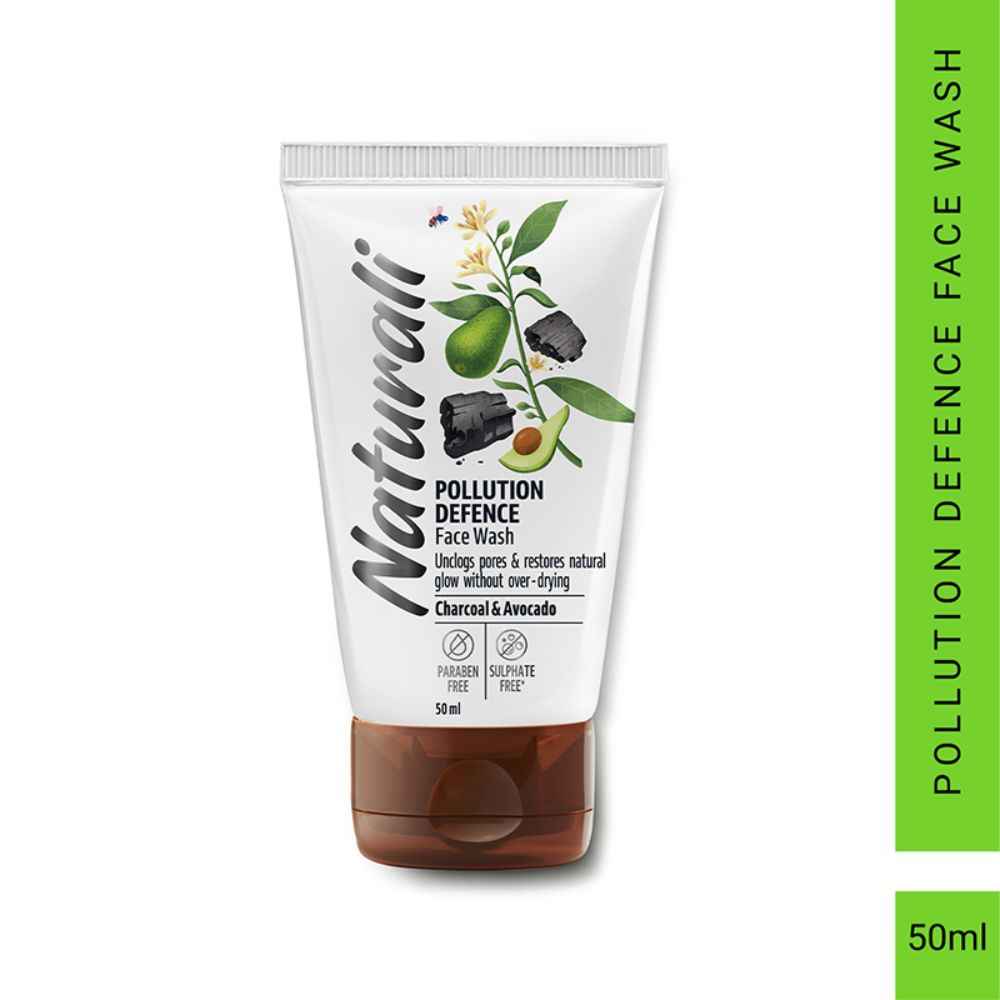 Buy Naturali Pollution Defence Face Wash | With Charcoal & Avocado | Protects Skin From Pollution And Restores Natural Glow 50 Ml - Purplle